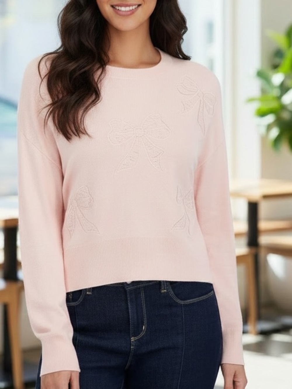 Bridgerton x Netflix Pink Lace Bow Sweater XXL NWT Romantic Knit